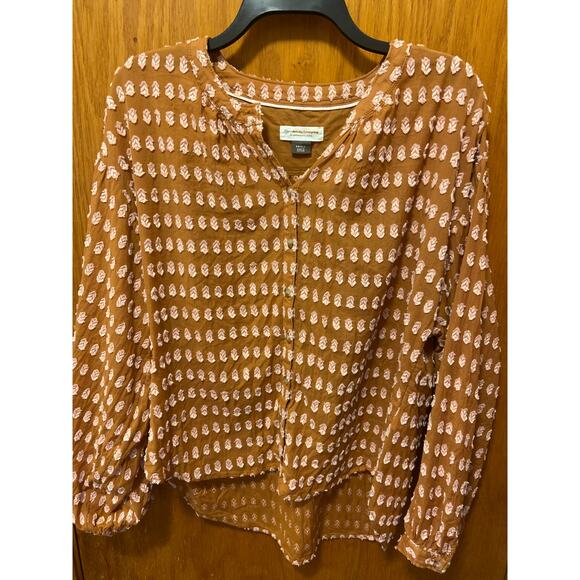 EUC Anthropologie Pilcro Tavi textured cotton top balloon sleeves sz: S - Picture 8 of 13